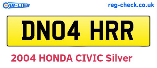 DN04HRR are the vehicle registration plates.