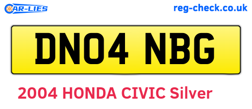 DN04NBG are the vehicle registration plates.