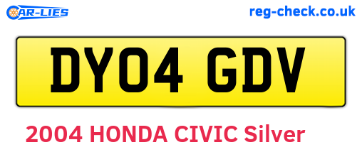 DY04GDV are the vehicle registration plates.