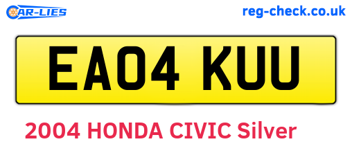 EA04KUU are the vehicle registration plates.