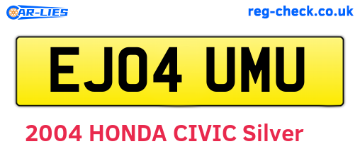 EJ04UMU are the vehicle registration plates.
