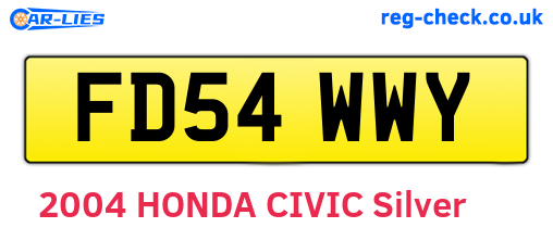 FD54WWY are the vehicle registration plates.