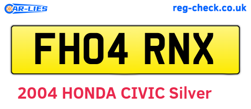 FH04RNX are the vehicle registration plates.