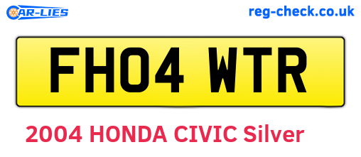 FH04WTR are the vehicle registration plates.