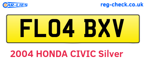 FL04BXV are the vehicle registration plates.