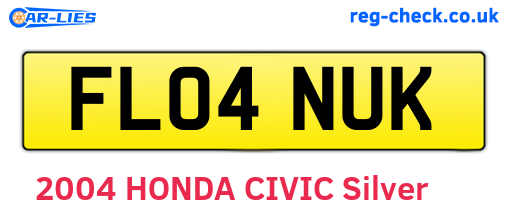FL04NUK are the vehicle registration plates.