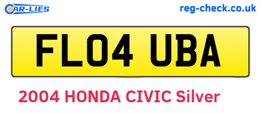 FL04UBA are the vehicle registration plates.