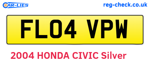 FL04VPW are the vehicle registration plates.