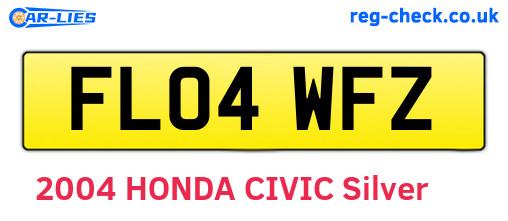 FL04WFZ are the vehicle registration plates.