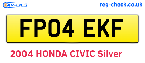 FP04EKF are the vehicle registration plates.