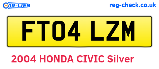 FT04LZM are the vehicle registration plates.