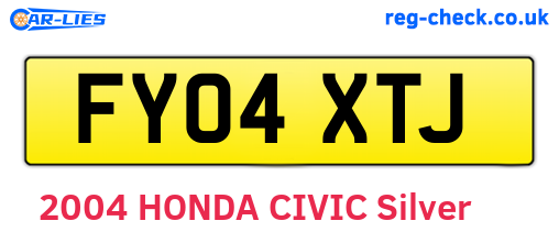 FY04XTJ are the vehicle registration plates.