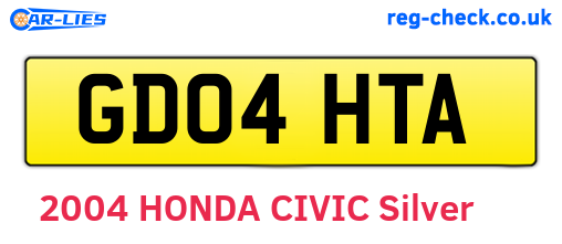 GD04HTA are the vehicle registration plates.