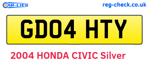 GD04HTY are the vehicle registration plates.
