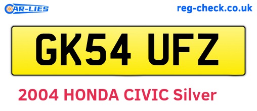 GK54UFZ are the vehicle registration plates.
