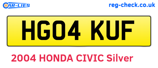 HG04KUF are the vehicle registration plates.