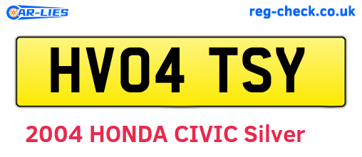 HV04TSY are the vehicle registration plates.