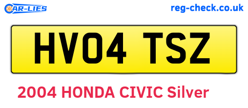 HV04TSZ are the vehicle registration plates.