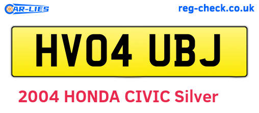 HV04UBJ are the vehicle registration plates.