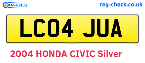 LC04JUA are the vehicle registration plates.