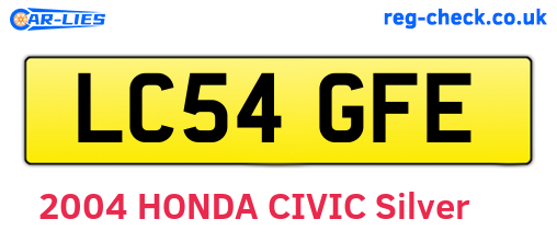 LC54GFE are the vehicle registration plates.
