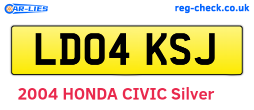 LD04KSJ are the vehicle registration plates.