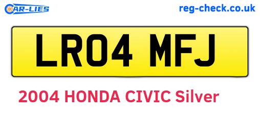 LR04MFJ are the vehicle registration plates.