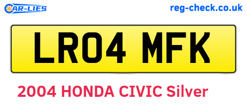 LR04MFK are the vehicle registration plates.