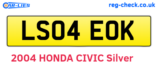 LS04EOK are the vehicle registration plates.