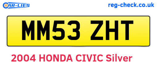 MM53ZHT are the vehicle registration plates.