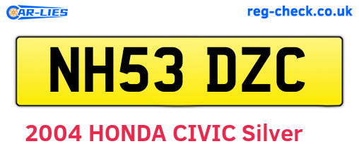 NH53DZC are the vehicle registration plates.