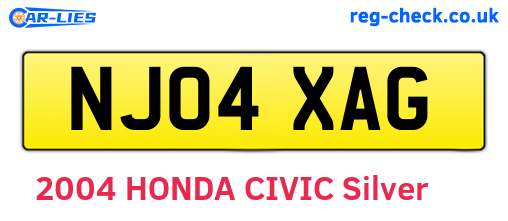 NJ04XAG are the vehicle registration plates.