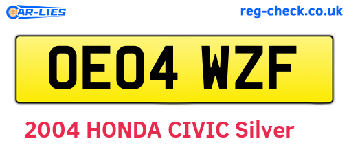 OE04WZF are the vehicle registration plates.