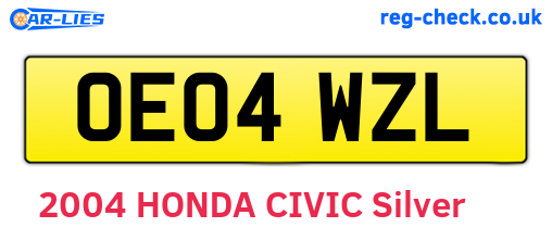 OE04WZL are the vehicle registration plates.