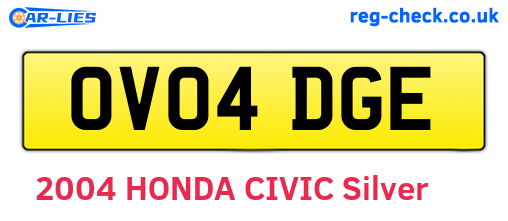 OV04DGE are the vehicle registration plates.