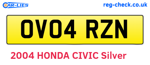 OV04RZN are the vehicle registration plates.
