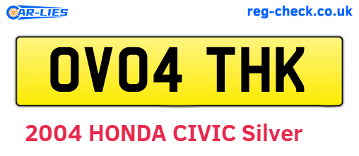 OV04THK are the vehicle registration plates.