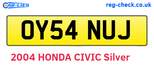 OY54NUJ are the vehicle registration plates.