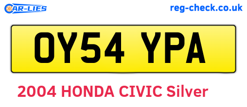 OY54YPA are the vehicle registration plates.