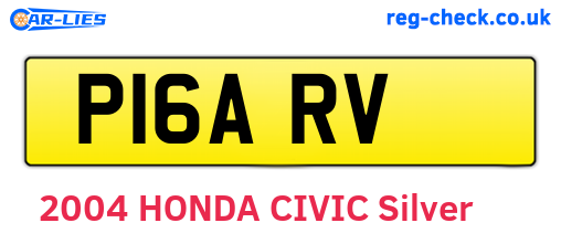 P16ARV are the vehicle registration plates.