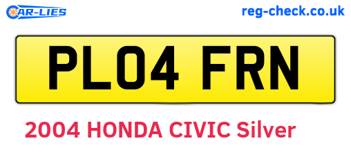 PL04FRN are the vehicle registration plates.