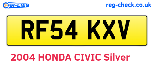RF54KXV are the vehicle registration plates.