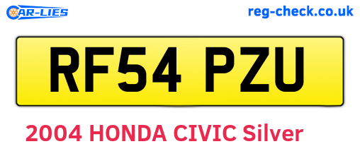 RF54PZU are the vehicle registration plates.