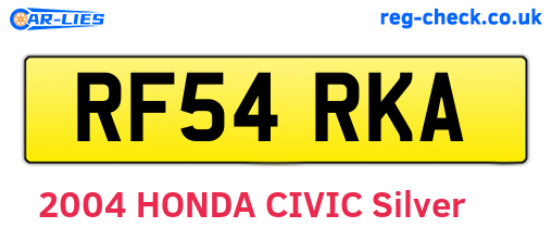 RF54RKA are the vehicle registration plates.