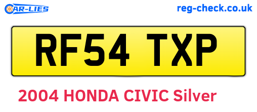 RF54TXP are the vehicle registration plates.
