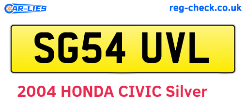 SG54UVL are the vehicle registration plates.