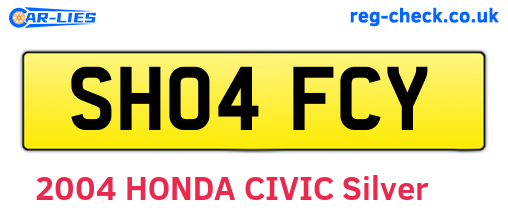 SH04FCY are the vehicle registration plates.