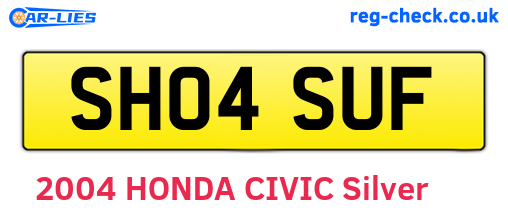 SH04SUF are the vehicle registration plates.