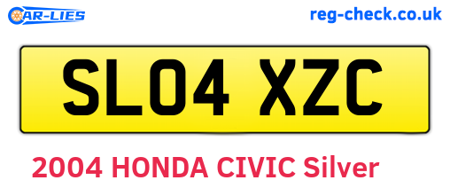 SL04XZC are the vehicle registration plates.