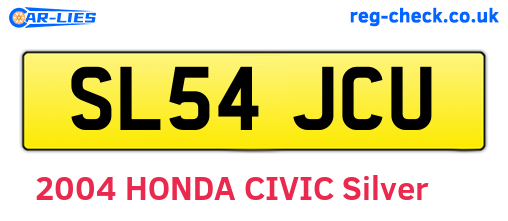 SL54JCU are the vehicle registration plates.